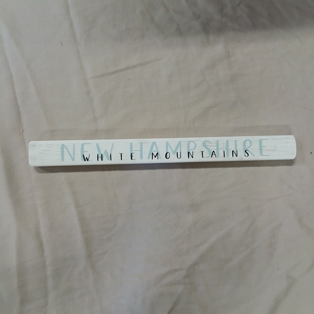 Sincere Surroundings White Mountains New Hampshire Wood Block Sign White